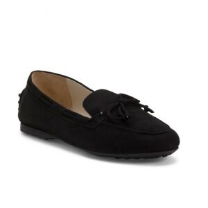 AMALFI Black Made In Italy Suede Dublino Drv Bow Flats